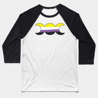 Witchy Triple Moon Goddess Symbol - Non-Binary Baseball T-Shirt